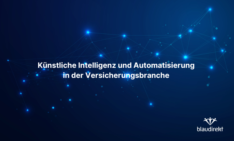 Dunkelblauer Hintergrund, vernetzte Punkte, Titel und blau direkt Logo